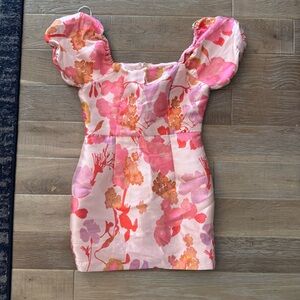 Lulu's Pink Floral  Dress